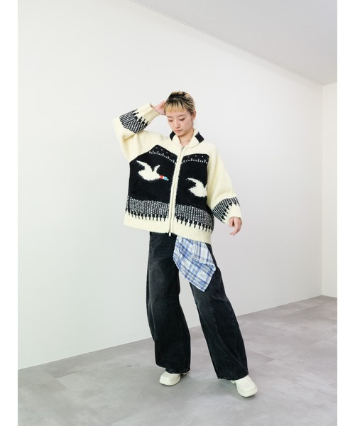 DOLLUPOOPS（ドールアップウップス）の「バード柄ニットカーディガン（カーディガン/ボレロ・レディース・ブラック/ロイヤルブルー・FREE）」の21枚目の写真