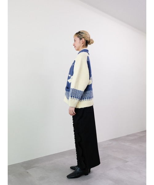 DOLLUPOOPS（ドールアップウップス）の「バード柄ニットカーディガン（カーディガン/ボレロ・レディース・ブラック/ロイヤルブルー・FREE）」の12枚目の写真