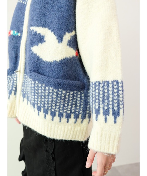 DOLLUPOOPS（ドールアップウップス）の「バード柄ニットカーディガン（カーディガン/ボレロ・レディース・ブラック/ロイヤルブルー・FREE）」の16枚目の写真