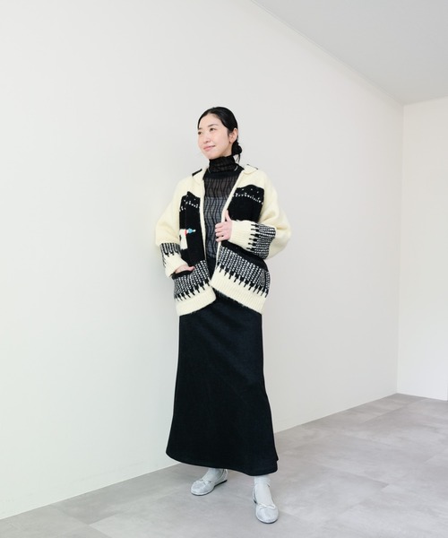 DOLLUPOOPS（ドールアップウップス）の「バード柄ニットカーディガン（カーディガン/ボレロ・レディース・ブラック/ロイヤルブルー・FREE）」の6枚目の写真