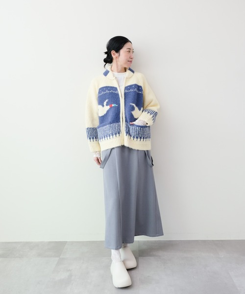 DOLLUPOOPS（ドールアップウップス）の「バード柄ニットカーディガン（カーディガン/ボレロ・レディース・ブラック/ロイヤルブルー・FREE）」の4枚目の写真