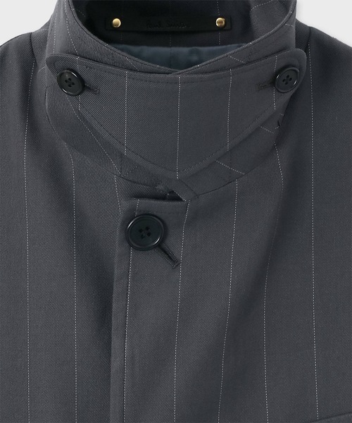 Paul Smith（ポールスミス）の「ピンストライプ スプリングコート / 143116 810Y（ステンカラーコート・メンズ・ダークグレー・MEDIUM/LARGE）」の2枚目の写真