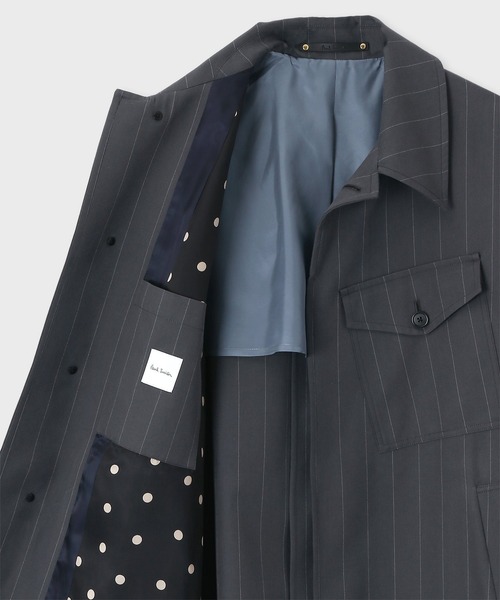 Paul Smith（ポールスミス）の「ピンストライプ スプリングコート / 143116 810Y（ステンカラーコート・メンズ・ダークグレー・MEDIUM/LARGE）」の4枚目の写真