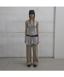 FRILL SLEEVELESS TOP (GREY)