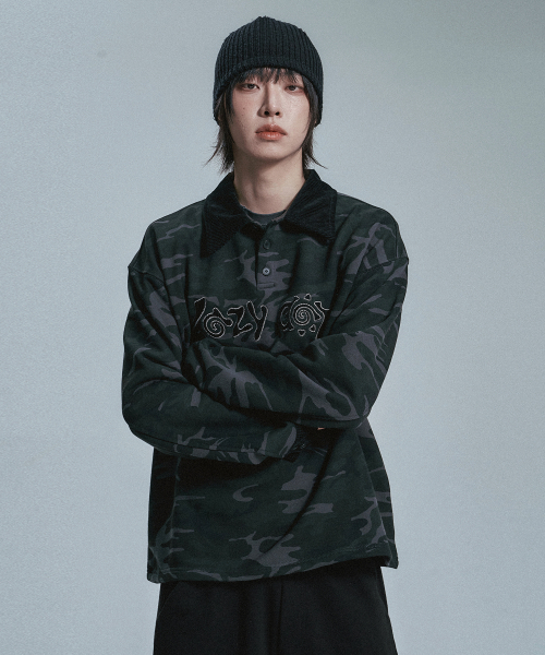 MOO(エムオーオー)の「アプリケカモラグビーTシャツ - ブラック(ポロシャツ・メンズ・ブラック・MEDIUM/LARGE)」の3枚目の写真