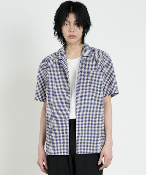 DUSTYWHITE(ダスティーホワイト)の「ブルーテクスチャーハーフスリーブシャツ(シャツ/ブラウス・メンズ・その他・X-LARGE/MEDIUM/LARGE)」の5枚目の写真