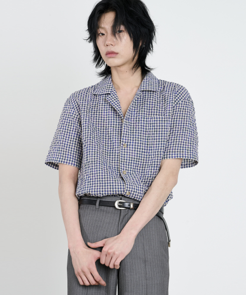 DUSTYWHITE(ダスティーホワイト)の「ブルーテクスチャーハーフスリーブシャツ(シャツ/ブラウス・メンズ・その他・X-LARGE/MEDIUM/LARGE)」の7枚目の写真