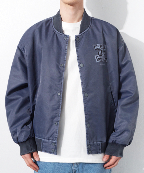 QT8 GARMENTS(キューティーエイトガーメント)の「TL Pigment Stadium Jacket (Navy)(スタジャン・レディース・その他・MEDIUM/LARGE/X-LARGE)」の1枚目の写真