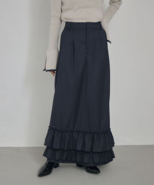 kivi（キヴィ）の「裾フリルスカート（スカート・レディース・チャコールグレー/ダークブルー/ライトグレー・FREE）」の10枚目の写真