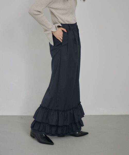 kivi（キヴィ）の「裾フリルスカート（スカート・レディース・チャコールグレー/ダークブルー/ライトグレー・FREE）」の11枚目の写真