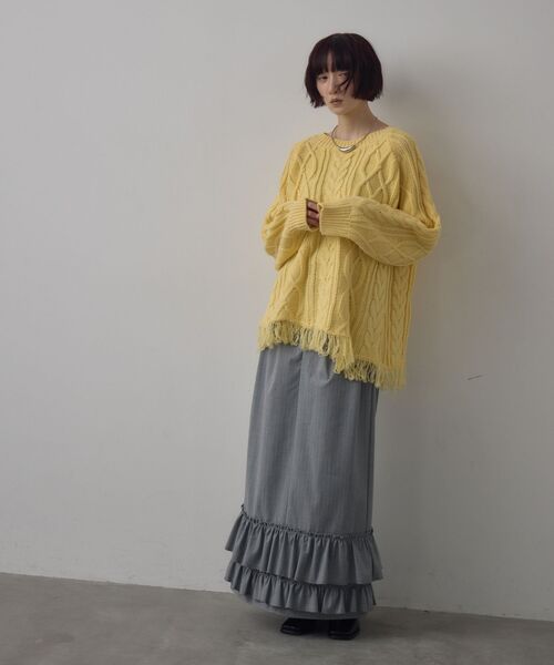 kivi（キヴィ）の「裾フリルスカート（スカート・レディース・チャコールグレー/ダークブルー/ライトグレー・FREE）」の19枚目の写真