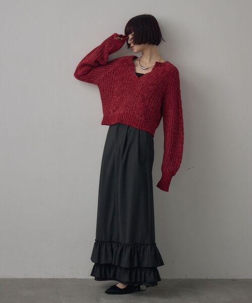 kivi（キヴィ）の「裾フリルスカート（スカート・レディース・チャコールグレー/ダークブルー/ライトグレー・FREE）」の20枚目の写真