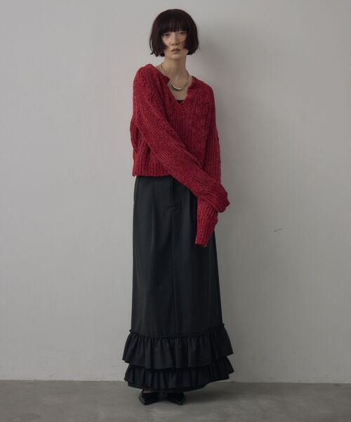 kivi（キヴィ）の「裾フリルスカート（スカート・レディース・チャコールグレー/ダークブルー/ライトグレー・FREE）」の21枚目の写真