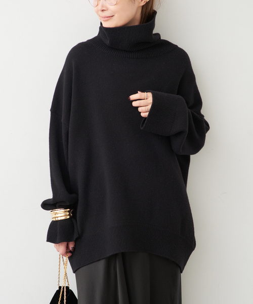 【定価3.5万✨】ドゥーズィエムクラス　オーバーサイズ　タートルニット　ブラック 定価3.5万✨】ドゥーズィエムクラス オーバーサイズ タートルニット