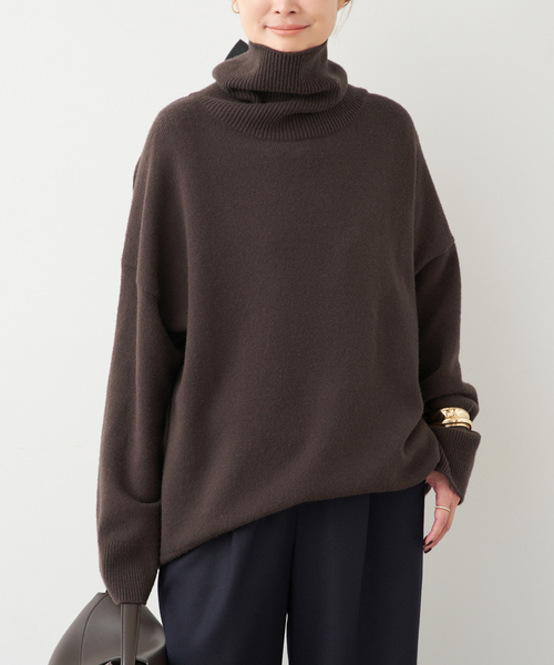 【極良品】ドゥーズィエムクラス　ウールタートルニット　リブ　ゆったり　冬　オフ 極良品】ドゥーズィエムクラス ウールタートルニット リブ ゆったり 冬