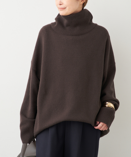 ■極美品■ドゥーズィエムクラス　タートルネックニット　ウール100％　ブラウン Light タートルネック ニット（ニット/セーター）｜Deuxieme Classe