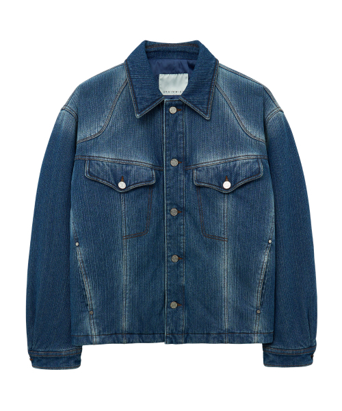 PADDED DENIM TRUCKER JACKET (BLUE)