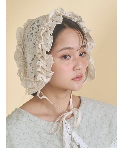 merry jenny(メリージェニー)の「lace frill headpiece(その他ヘアアクセサリー・レディース・ベージュ/オフホワイト/ブラック・FREE)」の1枚目の写真