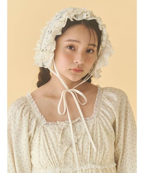 merry jenny(メリージェニー)の「lace frill headpiece(その他ヘアアクセサリー・レディース・ベージュ/オフホワイト/ブラック・FREE)」の2枚目の写真