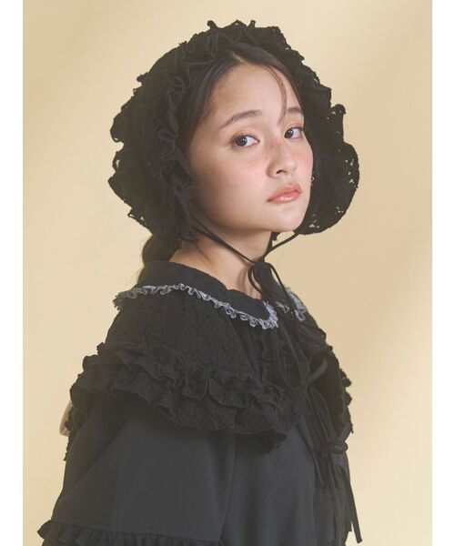 merry jenny(メリージェニー)の「lace frill headpiece(その他ヘアアクセサリー・レディース・ベージュ/オフホワイト/ブラック・FREE)」の3枚目の写真