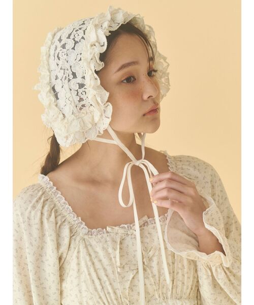 merry jenny(メリージェニー)の「lace frill headpiece(その他ヘアアクセサリー・レディース・ベージュ/オフホワイト/ブラック・FREE)」の9枚目の写真