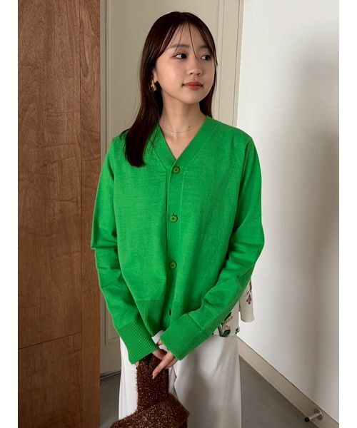 Mila Owen(ミラオーウェン)の「カシミヤコットンボタニカルドッキングカーディガン(カーディガン/ボレロ・レディース・アイボリー/ブラウン/グリーン/ネイビー/ミント・F)」の7枚目の写真