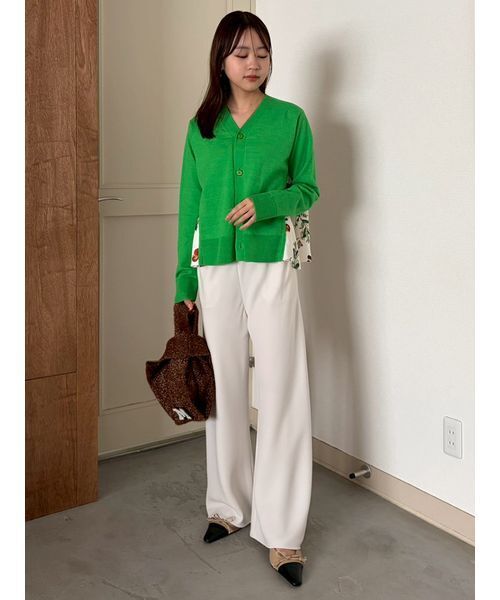 Mila Owen(ミラオーウェン)の「カシミヤコットンボタニカルドッキングカーディガン(カーディガン/ボレロ・レディース・アイボリー/ブラウン/グリーン/ネイビー/ミント・F)」の9枚目の写真