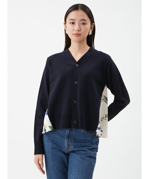 Mila Owen(ミラオーウェン)の「カシミヤコットンボタニカルドッキングカーディガン(カーディガン/ボレロ・レディース・アイボリー/ブラウン/グリーン/ネイビー/ミント・F)」の12枚目の写真