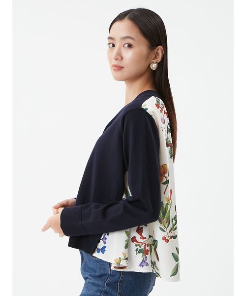 Mila Owen(ミラオーウェン)の「カシミヤコットンボタニカルドッキングカーディガン(カーディガン/ボレロ・レディース・アイボリー/ブラウン/グリーン/ネイビー/ミント・F)」の13枚目の写真