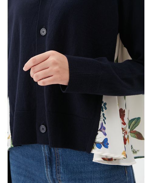 Mila Owen(ミラオーウェン)の「カシミヤコットンボタニカルドッキングカーディガン(カーディガン/ボレロ・レディース・アイボリー/ブラウン/グリーン/ネイビー/ミント・F)」の16枚目の写真