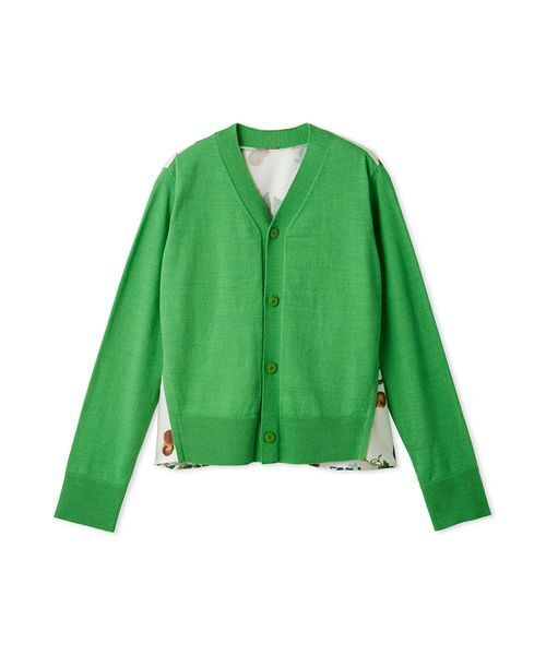 カシミヤコットンボタニカルドッキングカーディガン（カーディガン