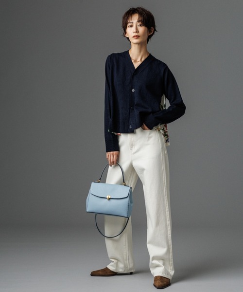 Mila Owen(ミラオーウェン)の「カシミヤコットンボタニカルドッキングカーディガン(カーディガン/ボレロ・レディース・アイボリー/ブラウン/グリーン/ネイビー/ミント・F)」の6枚目の写真