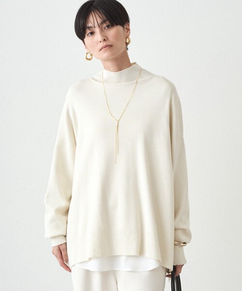 LOUNGEDRESS(ラウンジドレス)の「総針ハイネックニット(ニット/セーター・レディース・ブラック/アイボリー/モカ/ベビーピンク/ネイビー/グリーン・FREE)」の13枚目の写真