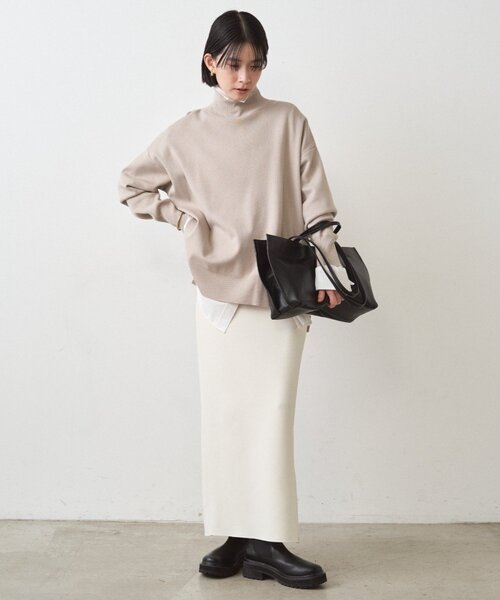 ラウンジドレス新品⭐️洗える❗️ハイネック総針ニットコットンシンプルニット セール】総針ハイネックニット（ニット/セーター）｜LOUNGEDRESS