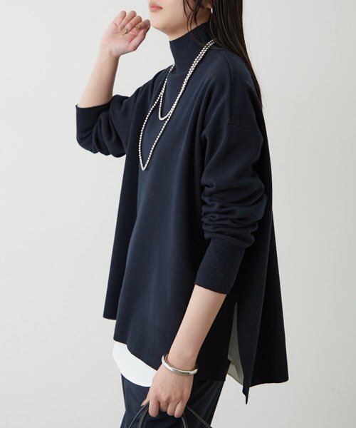 LOUNGEDRESS(ラウンジドレス)の「総針ハイネックニット(ニット/セーター・レディース・ブラック/アイボリー/モカ/ベビーピンク/ネイビー/グリーン・FREE)」の7枚目の写真