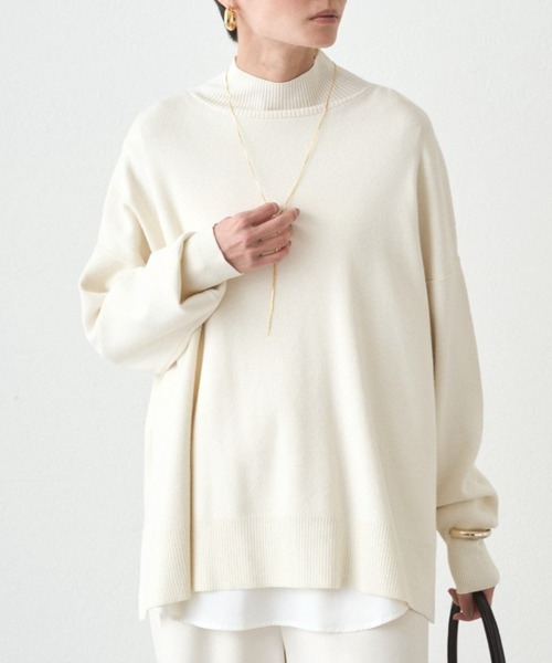 LOUNGEDRESS(ラウンジドレス)の「総針ハイネックニット(ニット/セーター・レディース・ブラック/アイボリー/モカ/ベビーピンク/ネイビー/グリーン・FREE)」の2枚目の写真