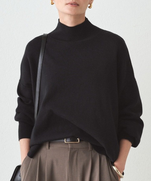 ラウンジドレス新品⭐️洗える❗️ハイネック総針ニットコットンシンプルニット セール】総針ハイネックニット（ニット/セーター）｜LOUNGEDRESS