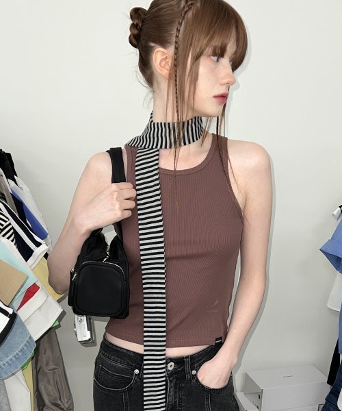 ZIZEMUSEUM(ジゼミュージアム)の「ZIZE SLEEVELESS (BROWN)(Tシャツ/カットソー・レディース・その他・FREE)」の1枚目の写真