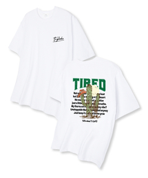 タイアルドオーバーフィット半袖Tシャツホワイト