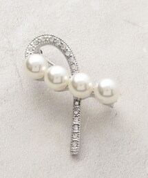 OPAQUE.CLIP | フェイクパール カーブラインブローチ(ブローチ/コサージュ)