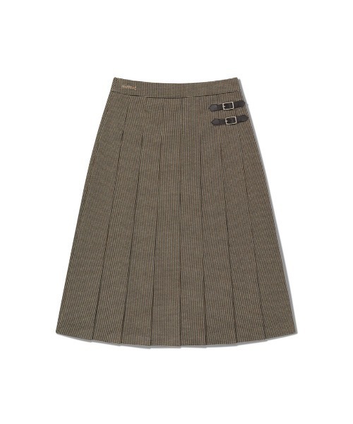 MARITHE + FRANCOIS GIRBAUD(マリテフランソワジルボー)の「W BELTS PLEATED MIDI SKIRT(スカート・レディース・ブラウン/チャコール・MEDIUM/SMALL)」の9枚目の写真