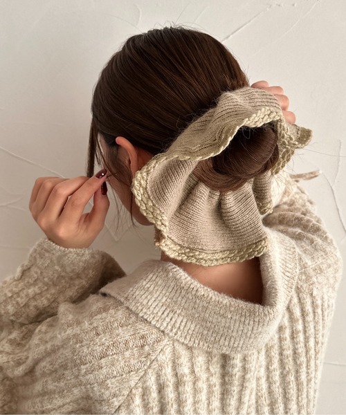 apres jour clair】ニットビッグシュシュ（シュシュ）｜apres jour