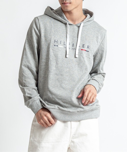 TOMMY HILFIGER(トミーヒルフィガー)の「【TOMMY HILFIGER】パーカー プルオーバー 薄手 部屋着 ルームウエア(パーカー・メンズ・ネイビー/グレー・M/L/XL)」の1枚目の写真