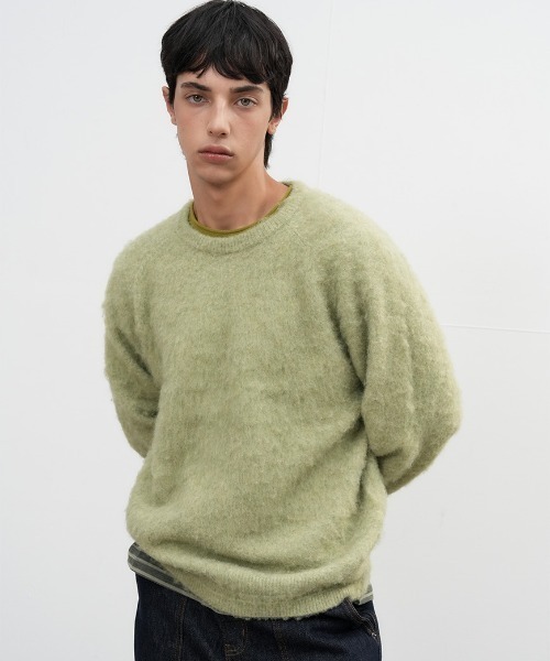 GENERAL IDEA（ジェネラルアイデア）の「【GENERAL IDEA】ヘアリーニットプルオーバー / HAIRY KNIT PULLOVER（ニット/セーター・レディース・ブルー/グレー/グリーン/ブラウン・L/M/S）」の3枚目の写真
