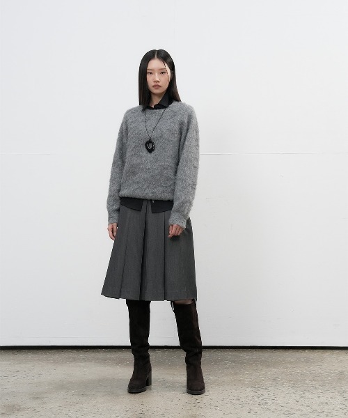 GENERAL IDEA（ジェネラルアイデア）の「【GENERAL IDEA】ヘアリーニットプルオーバー / HAIRY KNIT PULLOVER（ニット/セーター・レディース・ブルー/グレー/グリーン/ブラウン・L/M/S）」の8枚目の写真