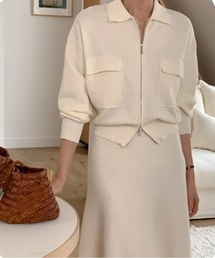 I.O.E（アイオイ）の「エレガントフレアセットアップ（ニット/セーター）」