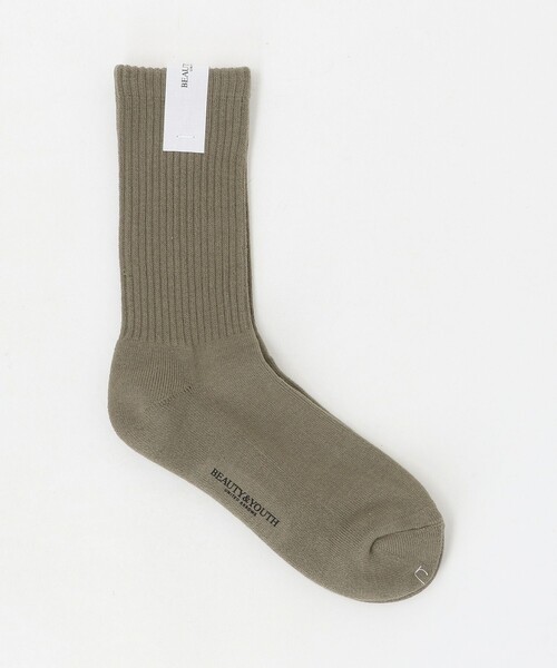 BEAUTY&YOUTH UNITED ARROWS(ビューティーアンドユースユナイテッドアローズ)の「パイル リブソックス(ソックス/靴下・レディース・ホワイト/ブラック/ライム/オリーブ・FREE)」の3枚目の写真