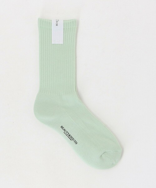 BEAUTY&YOUTH UNITED ARROWS(ビューティーアンドユースユナイテッドアローズ)の「パイル リブソックス(ソックス/靴下・レディース・ホワイト/ブラック/ライム/オリーブ・FREE)」の4枚目の写真