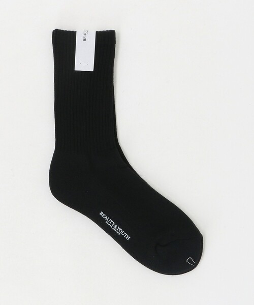 BEAUTY&YOUTH UNITED ARROWS(ビューティーアンドユースユナイテッドアローズ)の「パイル リブソックス(ソックス/靴下・レディース・ホワイト/ブラック/ライム/オリーブ・FREE)」の2枚目の写真
