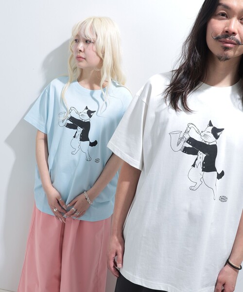 mmts(マミタス)の「【COLLABORATION】ねこの日おめでとう MUSIC FESTIVAL 2026 / Tシャツ 旅行 レイヤード 洗濯可能 主役トップス ライブ(Tシャツ/カットソー・レディース・ホワイト/サックスブルー・L/M/S/XL)」の16枚目の写真